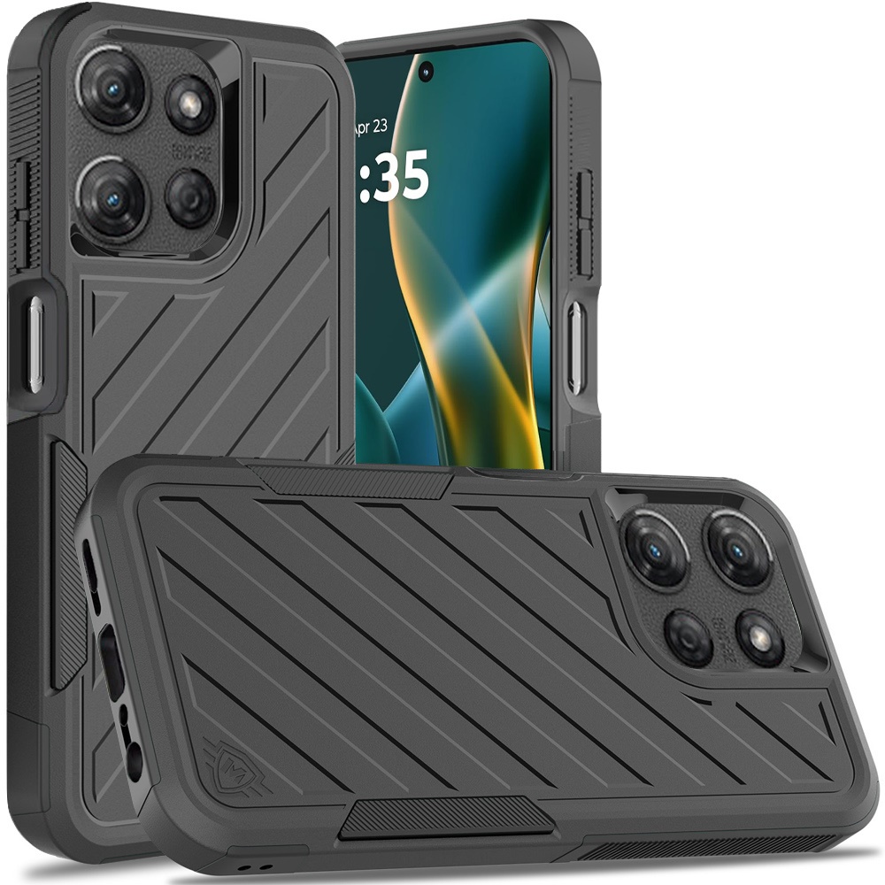 Für Moto G Stylus 5G 2025 Dual Layer Stoßfeste Hülle - Dunkellila/Schwarz - Bild 22 von 36