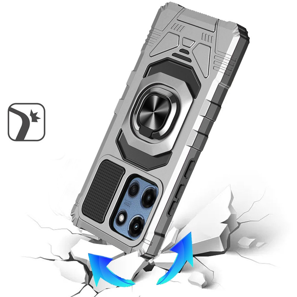 Funda con soporte de anillo magnético híbrido robótico para Moto G 5G 2025 - - Imagen 10 de 24
