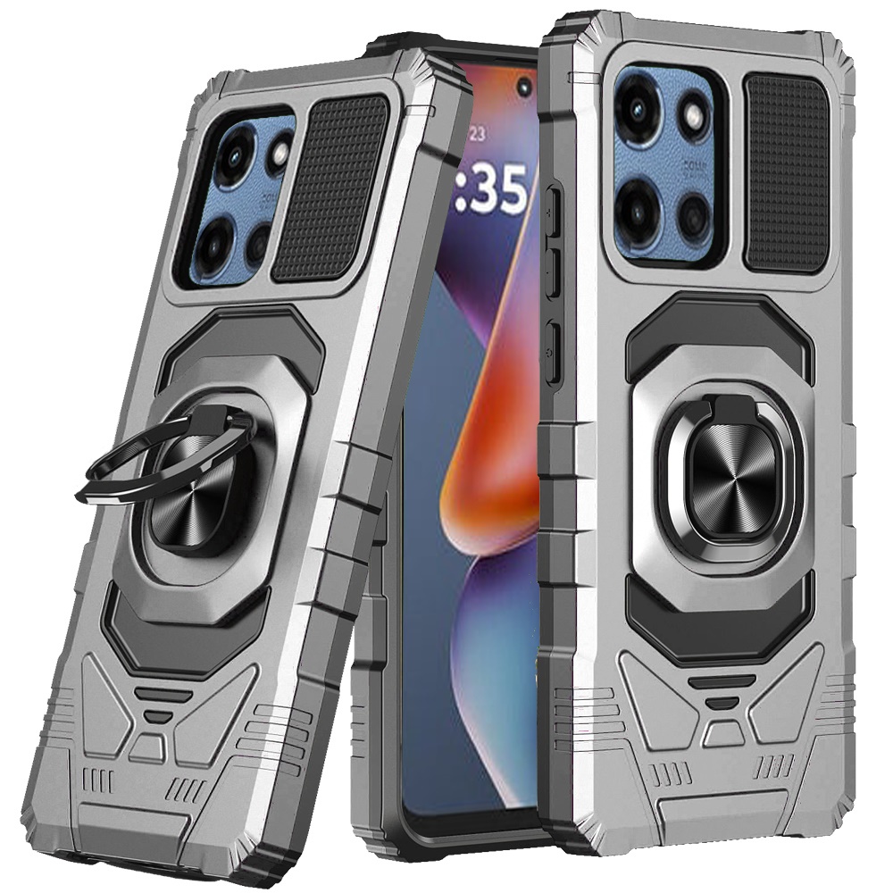 Funda con soporte de anillo magnético híbrido robótico para Moto G 5G 2025 - - Imagen 11 de 24