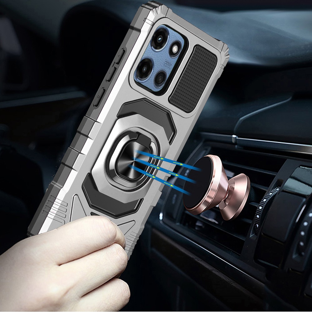 Funda con soporte de anillo magnético híbrido robótico para Moto G 5G 2025 - - Imagen 12 de 24