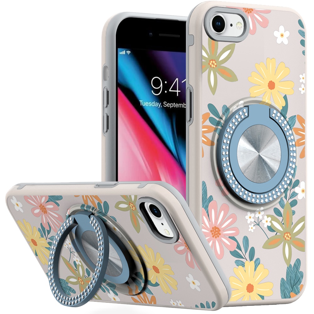Für iPhone SE 3 (2022) Metall Diamant CD Design Matt Hybrid Hülle mit Ring - Bild 56 von 72