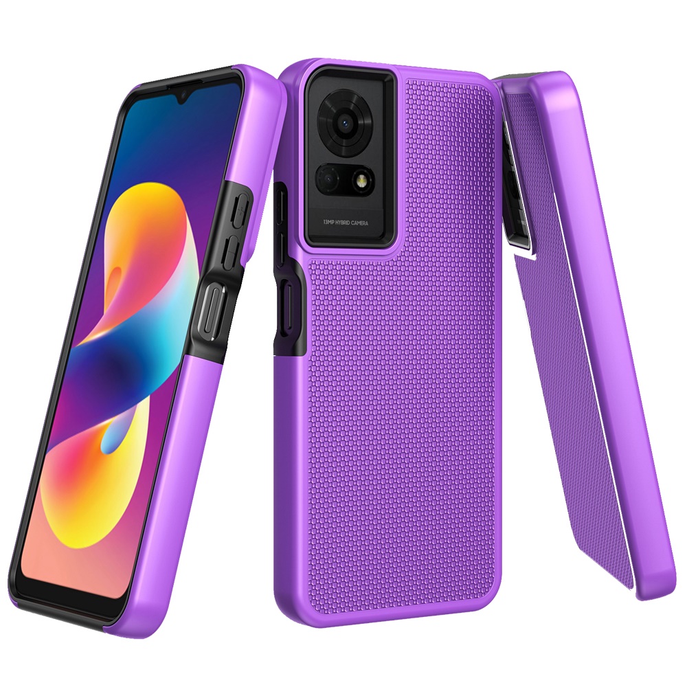 Estuche híbrido con diseño punteado texturizado para TCL 50 LE - - Imagen 3 de 20