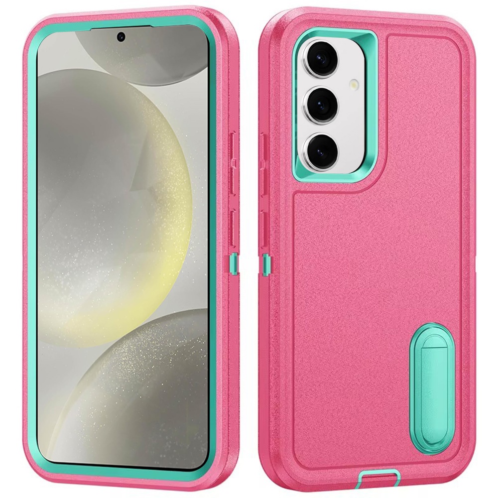 Für Samsung S25 Plus/S24 Plus Peak robuste 3in1 Hybrid Ständer Hülle - türkis/hot pink - Bild 3 von 20