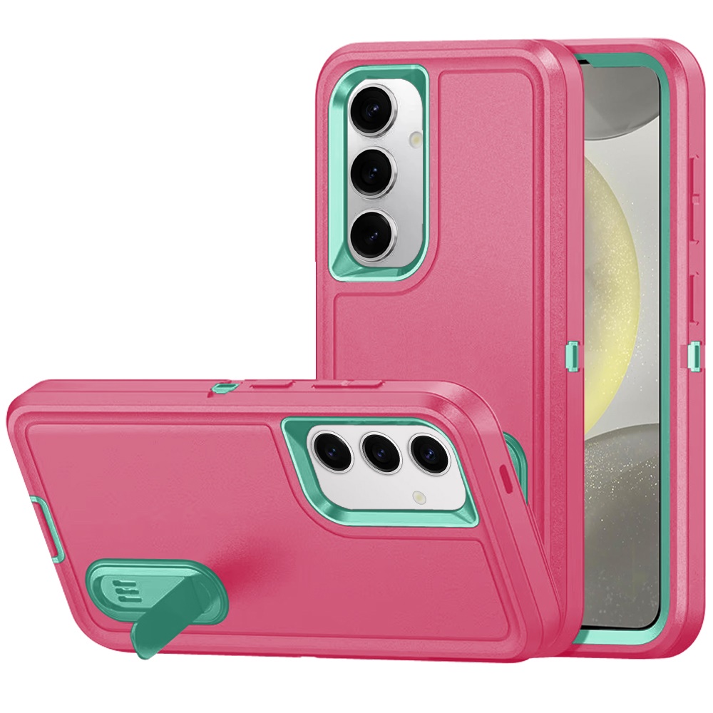Für Samsung S25 Plus/S24 Plus Peak robuste 3in1 Hybrid Ständer Hülle - türkis/hot pink - Bild 4 von 20