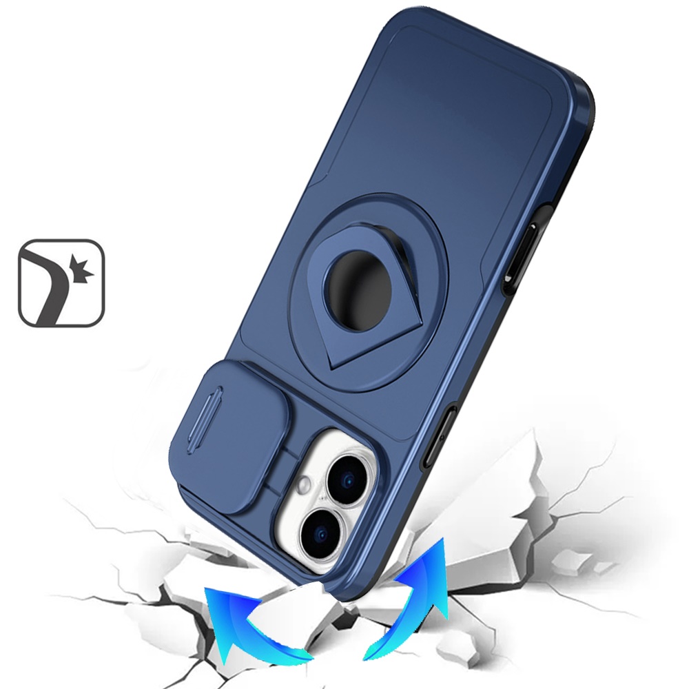 For iPhone 16 Plus 6.7" Trendy Full Coverage Case with Ring Stand - - Picture 8 of 12