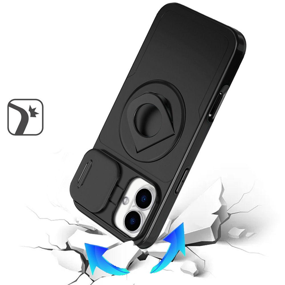For iPhone 16 Plus 6.7" Trendy Full Coverage Case with Ring Stand - - Picture 11 of 12