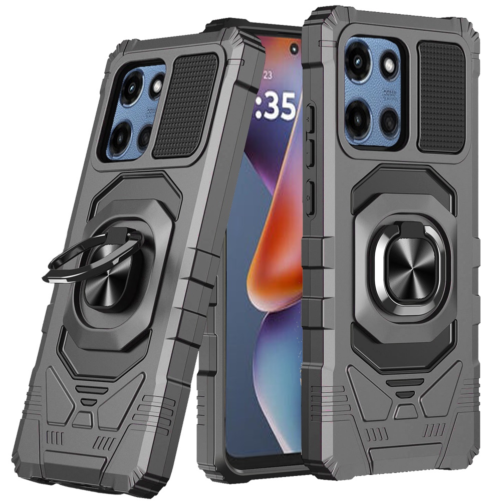 Funda con soporte de anillo magnético híbrido robótico para Moto G 5G 2025 - - Imagen 4 de 24