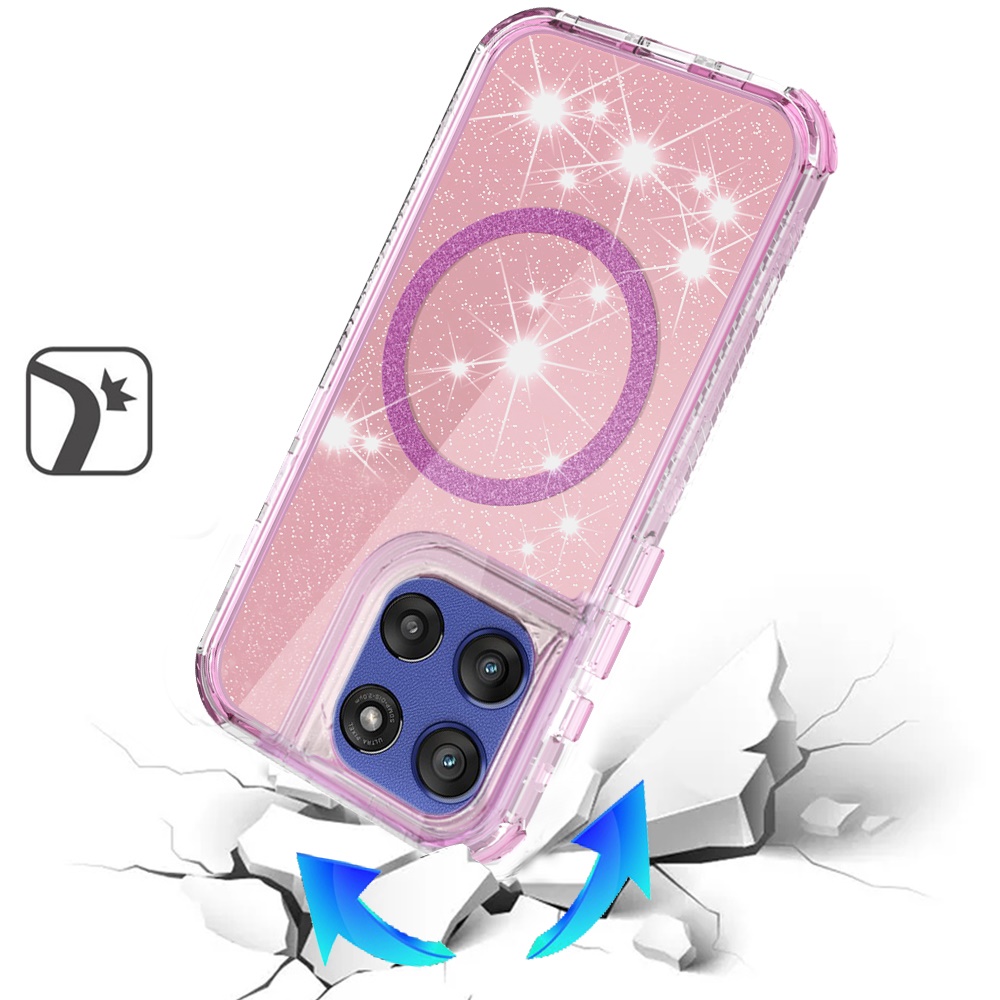 Für Moto G Stylus 5G 2025 Magnet Ring Glitzer 3in1 Hybrid Hülle Cover - - Bild 4 von 9