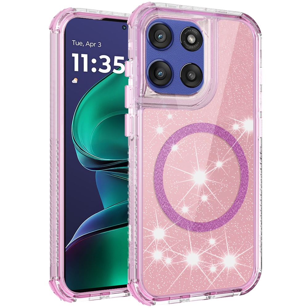 Für Moto G Stylus 5G 2025 Magnet Ring Glitzer 3in1 Hybrid Hülle Cover - - Bild 5 von 9