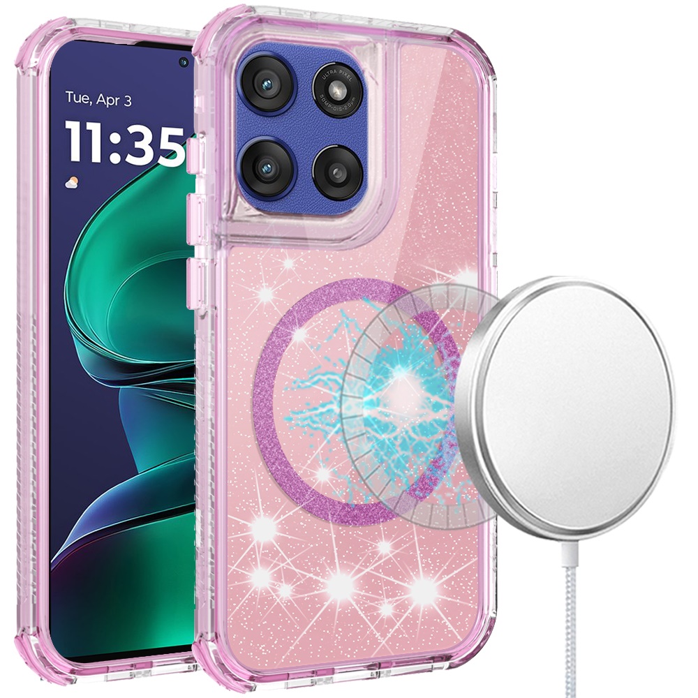 Für Moto G Stylus 5G 2025 Magnet Ring Glitzer 3in1 Hybrid Hülle Cover - - Bild 6 von 9
