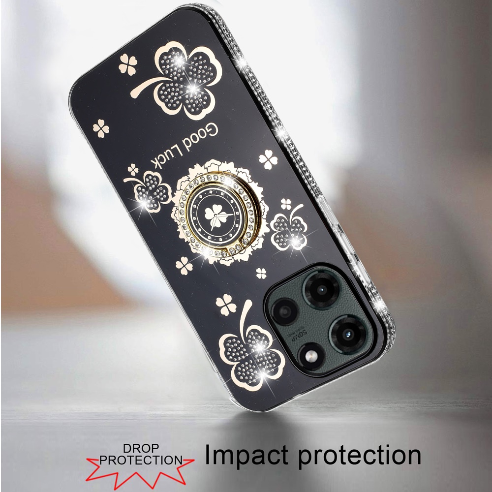 Funda con soporte de anillo con borde de diamante brillante para Moto G Stylus 5G 2025 - - Imagen 7 de 24