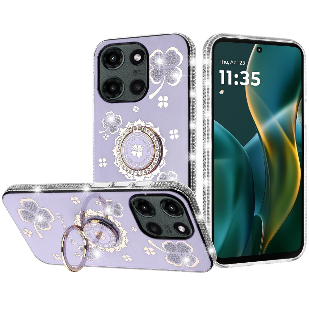 Funda con soporte de anillo con borde de diamante brillante para Moto G Stylus 5G 2025 - - Imagen 13 de 24