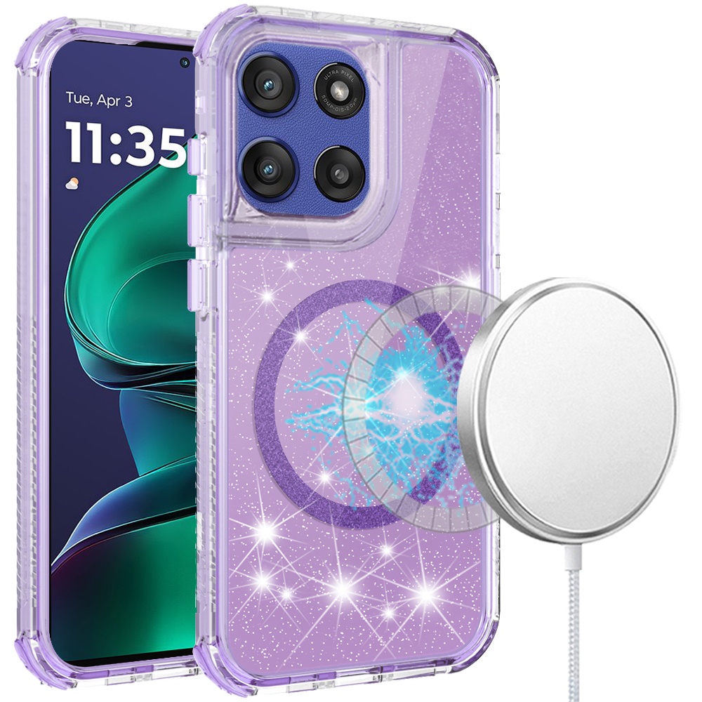Für Moto G Stylus 5G 2025 Magnet Ring Glitzer 3in1 Hybrid Hülle Cover - - Bild 7 von 9