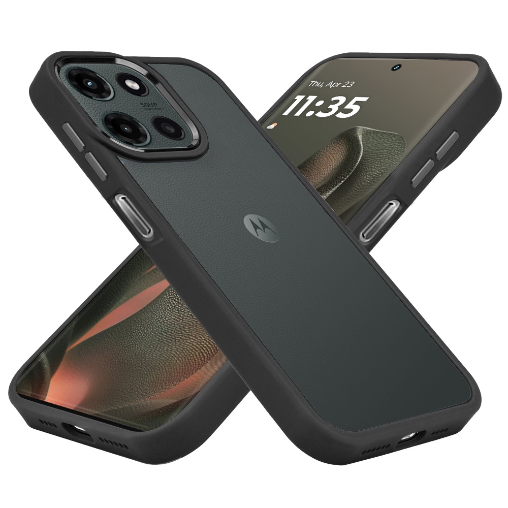 Für Motorola Edge 2025 durchsichtige Acryl Hybrid Hülle mit Metallknöpfen - - Bild 2 von 9