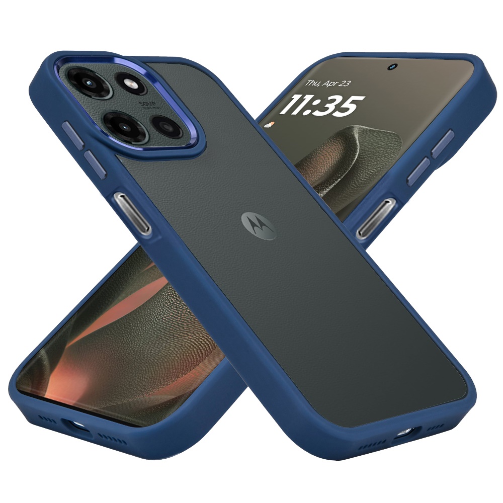 Für Motorola Edge 2025 durchsichtige Acryl Hybrid Hülle mit Metallknöpfen - - Bild 9 von 9
