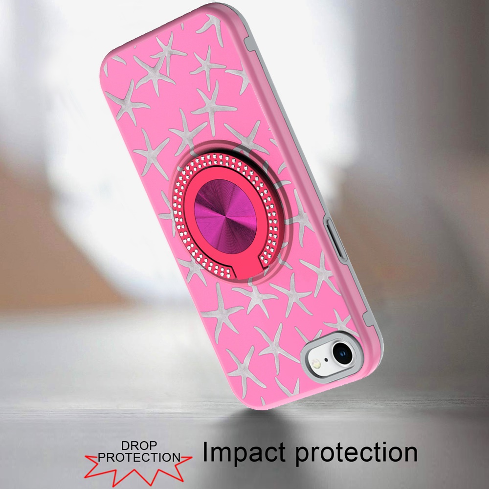Für iPhone SE 3 (2022) Metall Diamant CD Design Matt Hybrid Hülle mit Ring - Bild 45 von 72