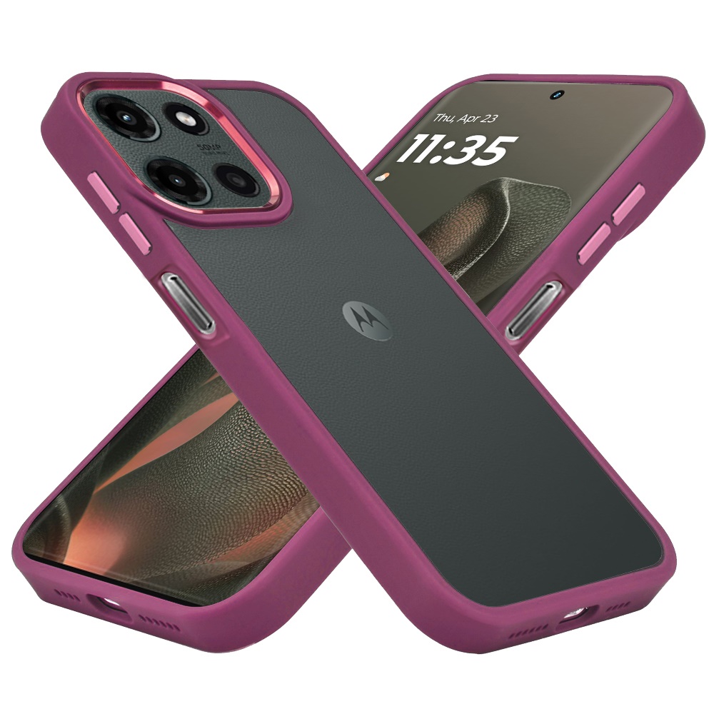 Für Motorola Edge 2025 durchsichtige Acryl Hybrid Hülle mit Metallknöpfen - - Bild 4 von 9