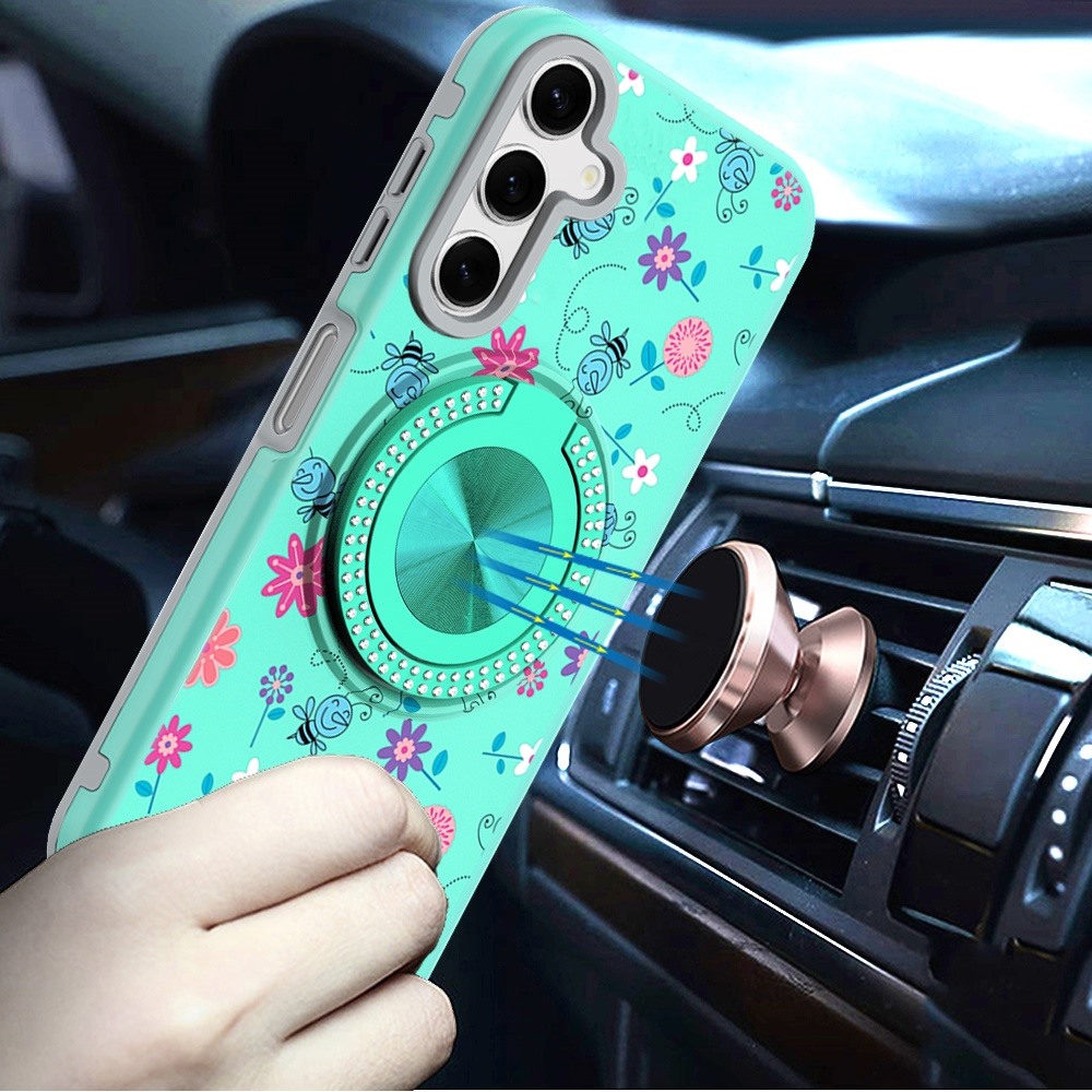 for Samsung A16 5G Metal Diamond CD Pattern Hybrid Case with