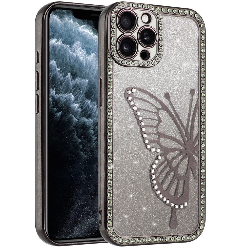 For iPhone 11 Pro MAX Electroplated Butterfly Glitter Case