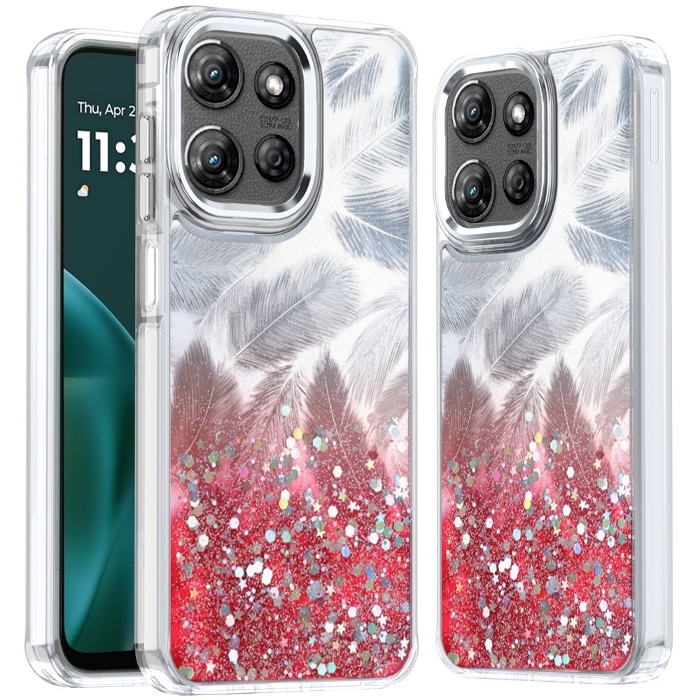 Für Moto G Stylus 5G 2025 Hot Pink Epoxy Glitzer Schimmer Hybrid Hülle - Bild 5 von 18