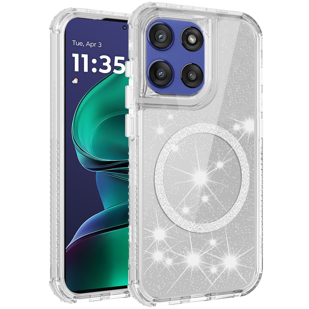 Für Moto G Stylus 5G 2025 Magnet Ring Glitzer 3in1 Hybrid Hülle Cover - - Bild 1 von 9