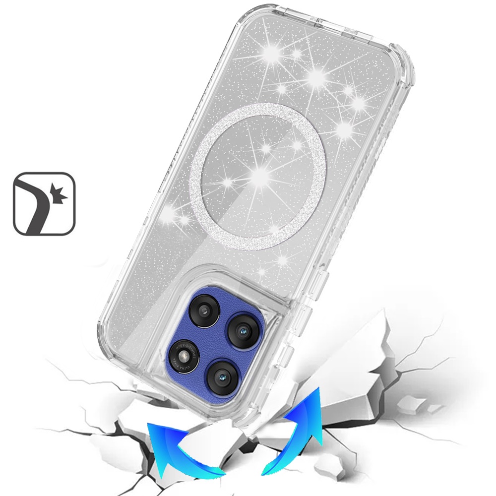 Für Moto G Stylus 5G 2025 Magnet Ring Glitzer 3in1 Hybrid Hülle Cover - - Bild 2 von 9