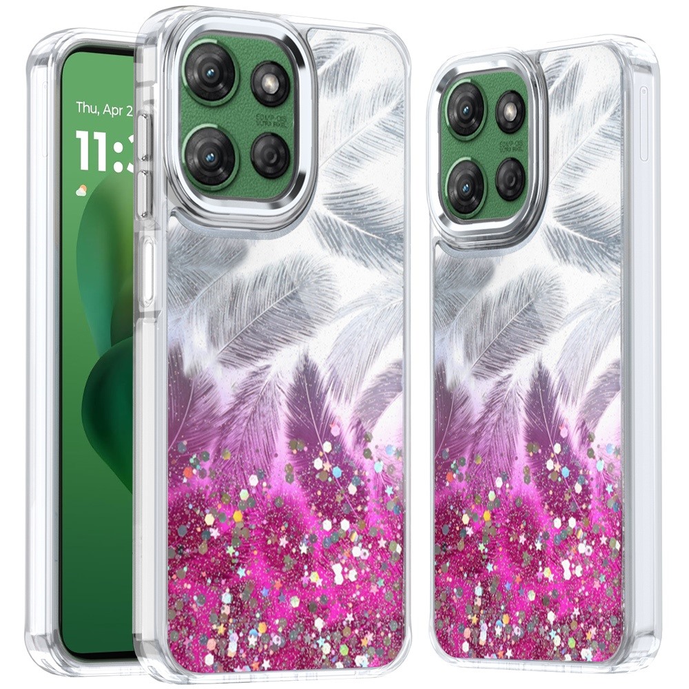 For Motorola Moto G Power 5G 2025 Epoxy Glitter Shimmer Hybrid Case - Hot Pink - Bild 3 von 18