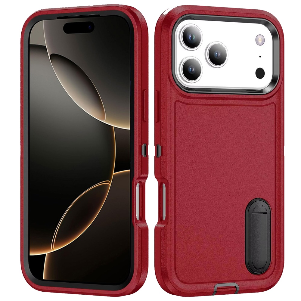 Für iPhone 17 Pro Max Peak 3-in-1 Robuste Hybrid Hülle mit Ständer - Schwarz - Bild 17 von 20