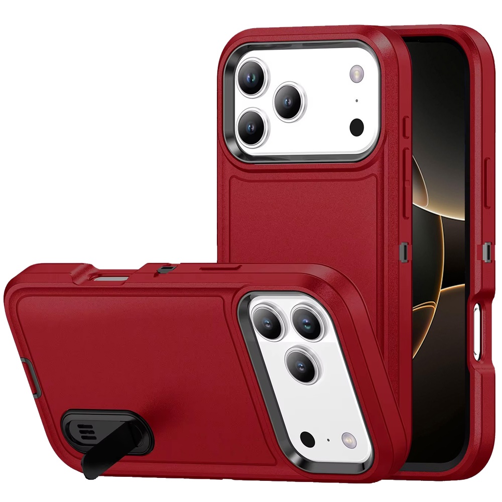 Für iPhone 17 Pro Max Peak 3-in-1 Robuste Hybrid Hülle mit Ständer - Schwarz - Bild 18 von 20