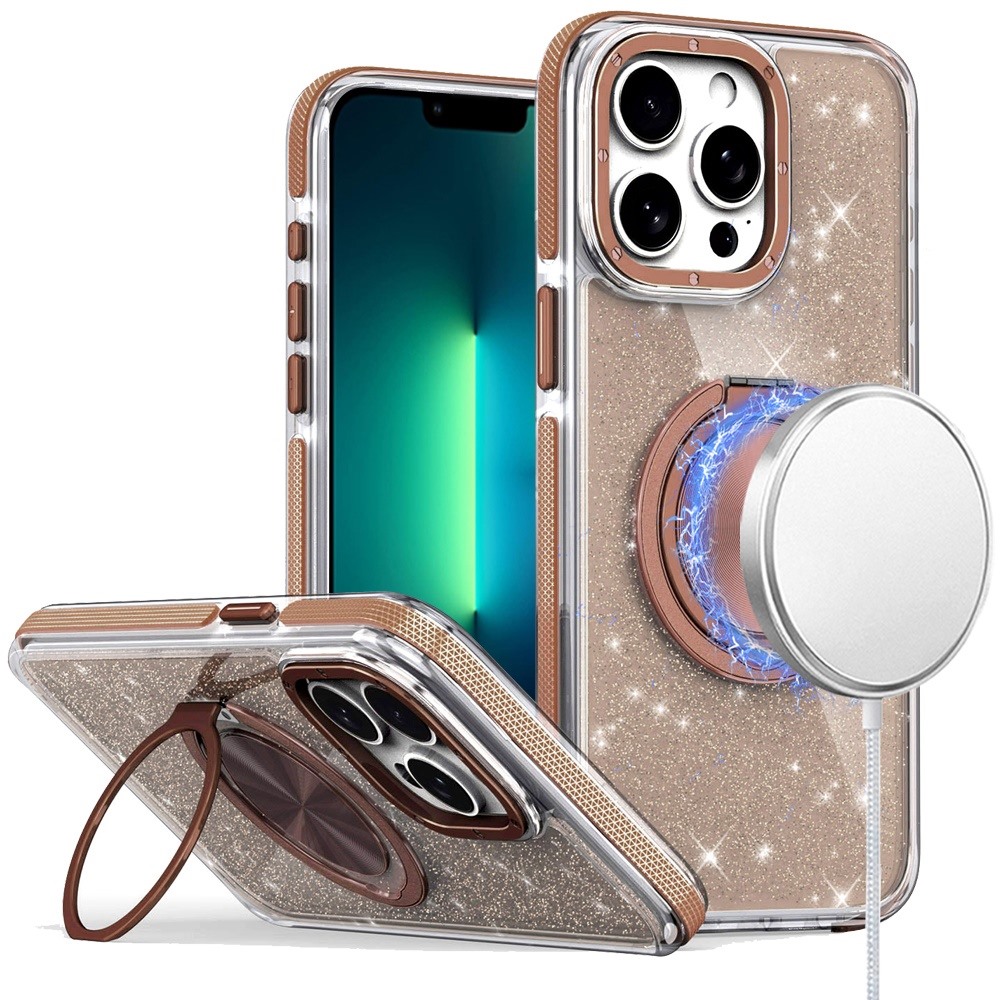 Für iPhone 13 Pro Glitzer Hülle mit 360° Drehring Ständer - Bild 2 von 6
