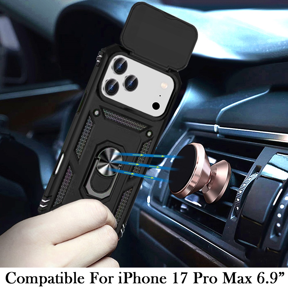 Für iPhone 17 Pro Max Magnet Ring Ständer Kamera Schutz Hülle - - Bild 5 von 15