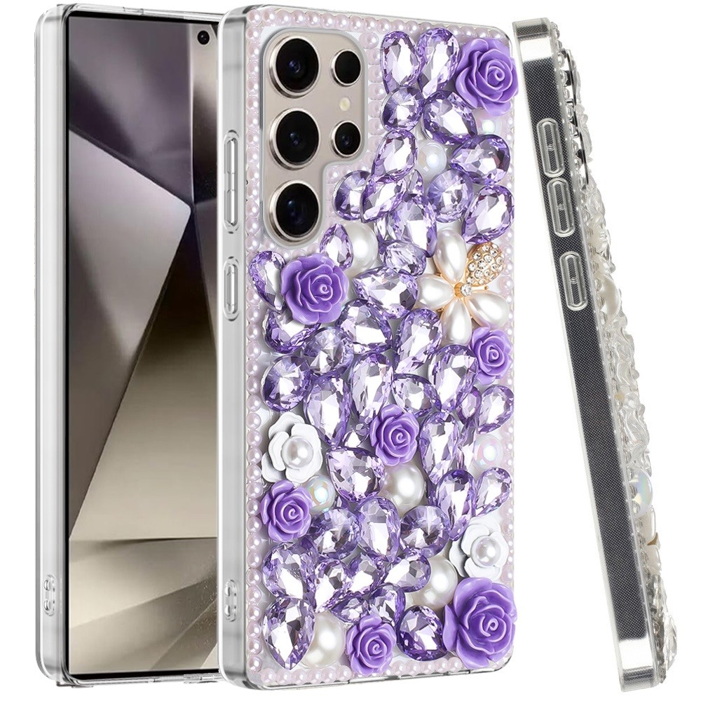 Für Samsung s25 Ultra Rose Flower Full Diamond Bling Steine -  - Bild 7 von 21