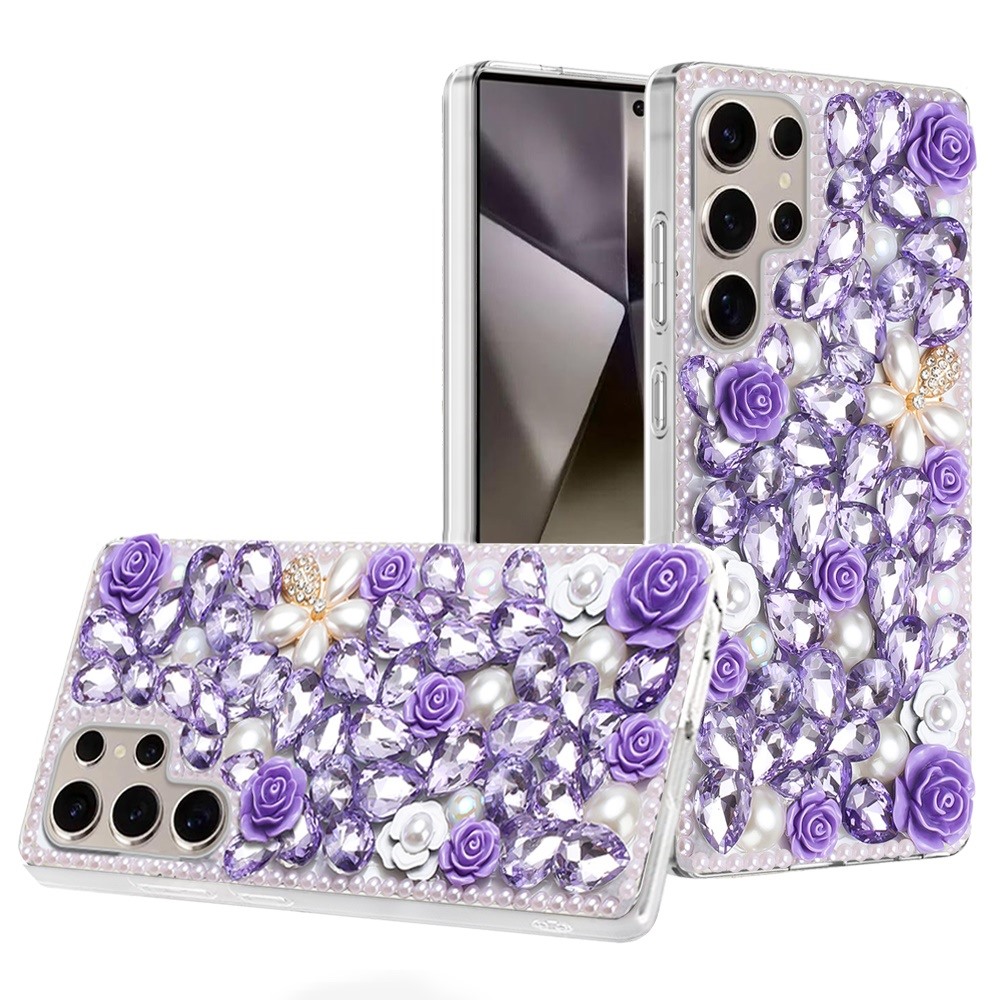 Für Samsung s25 Ultra Rose Flower Full Diamond Bling Steine -  - Bild 9 von 21