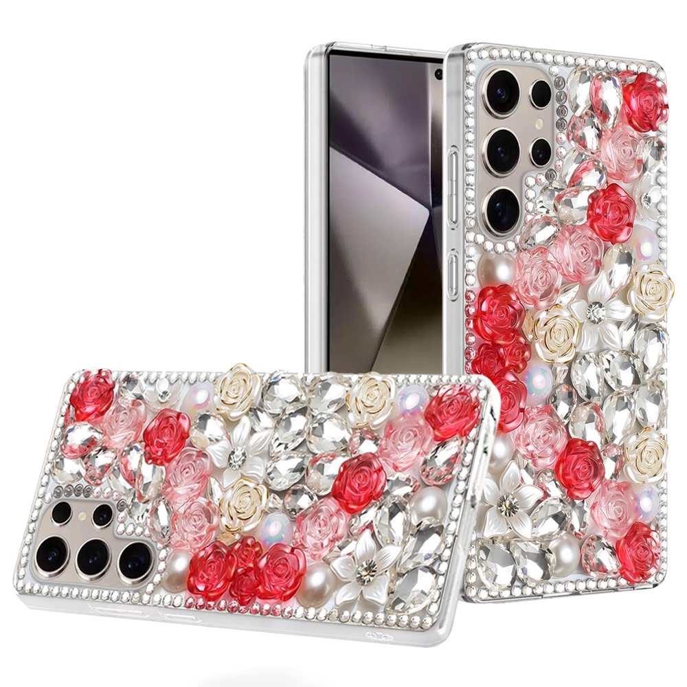Für Samsung s25 Ultra Rose Flower Full Diamond Bling Steine -  - Bild 16 von 21