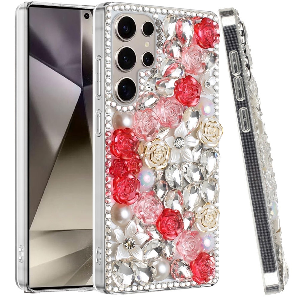 Für Samsung s25 Ultra Rose Flower Full Diamond Bling Steine -  - Bild 18 von 21