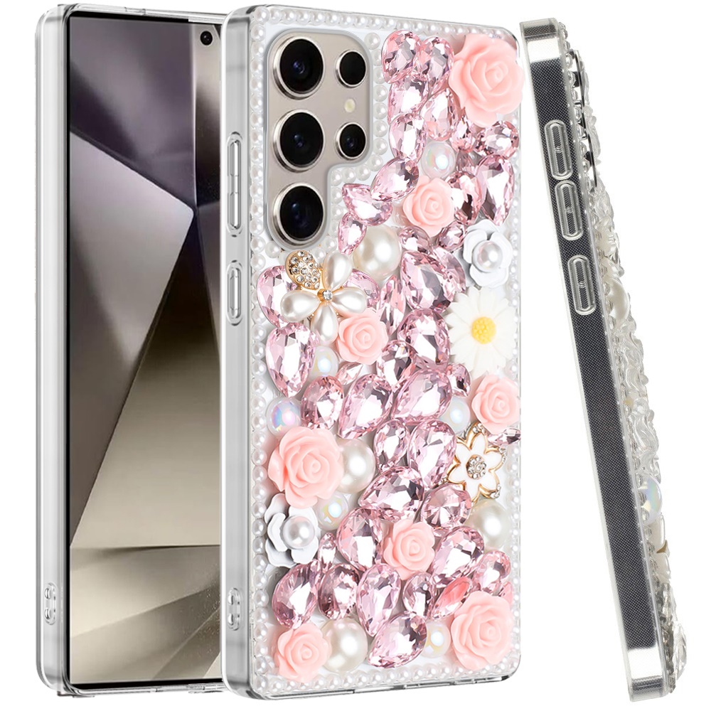Für Samsung s25 Ultra Rose Flower Full Diamond Bling Steine -  - Bild 6 von 21