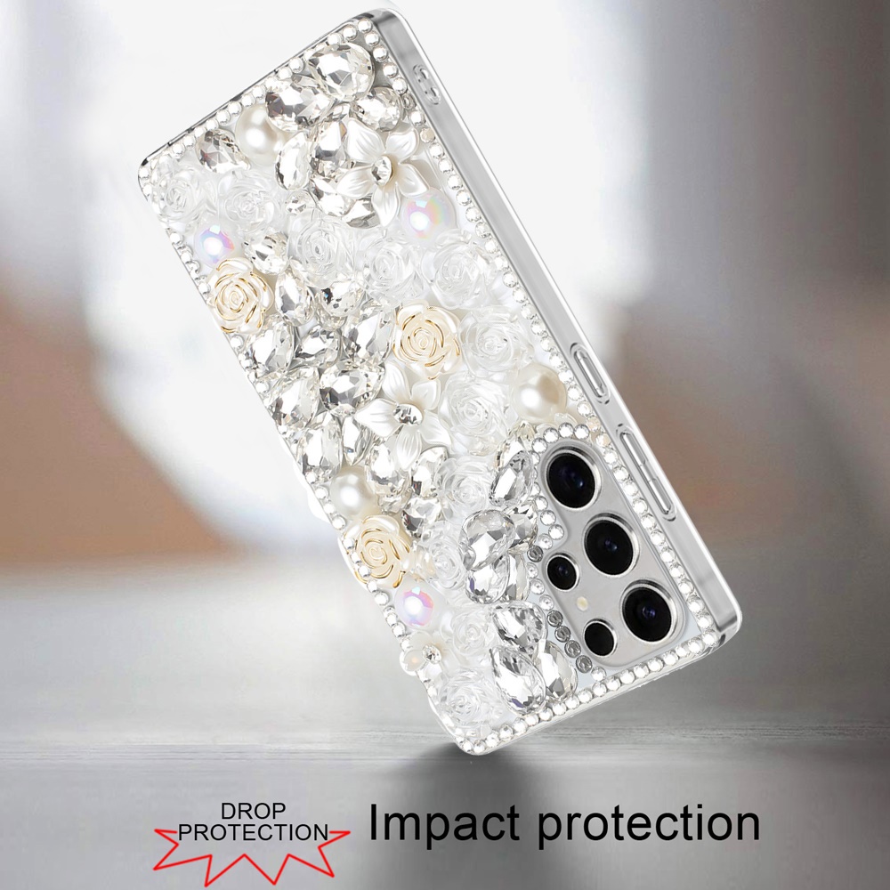 Für Samsung s25 Ultra Rose Flower Full Diamond Bling Steine -  - Bild 1 von 21