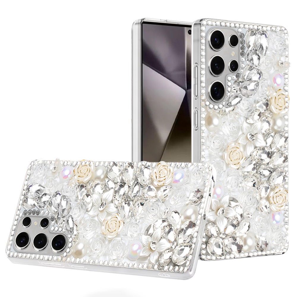 Für Samsung s25 Ultra Rose Flower Full Diamond Bling Steine -  - Bild 2 von 21