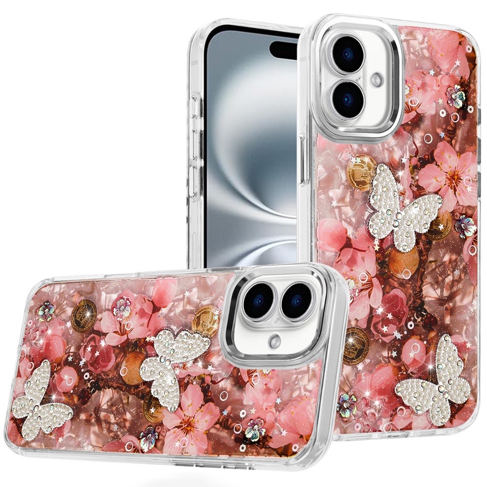 For iPhone 6 6." Epoxy Glitter Butterfly Case with HQ Metal Buttons - Bild 17 von 24