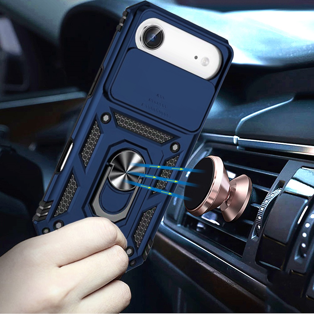 For iPhone 17 Air: Magnetic Ring Stand Protective Case -  - Bild 3 von 9