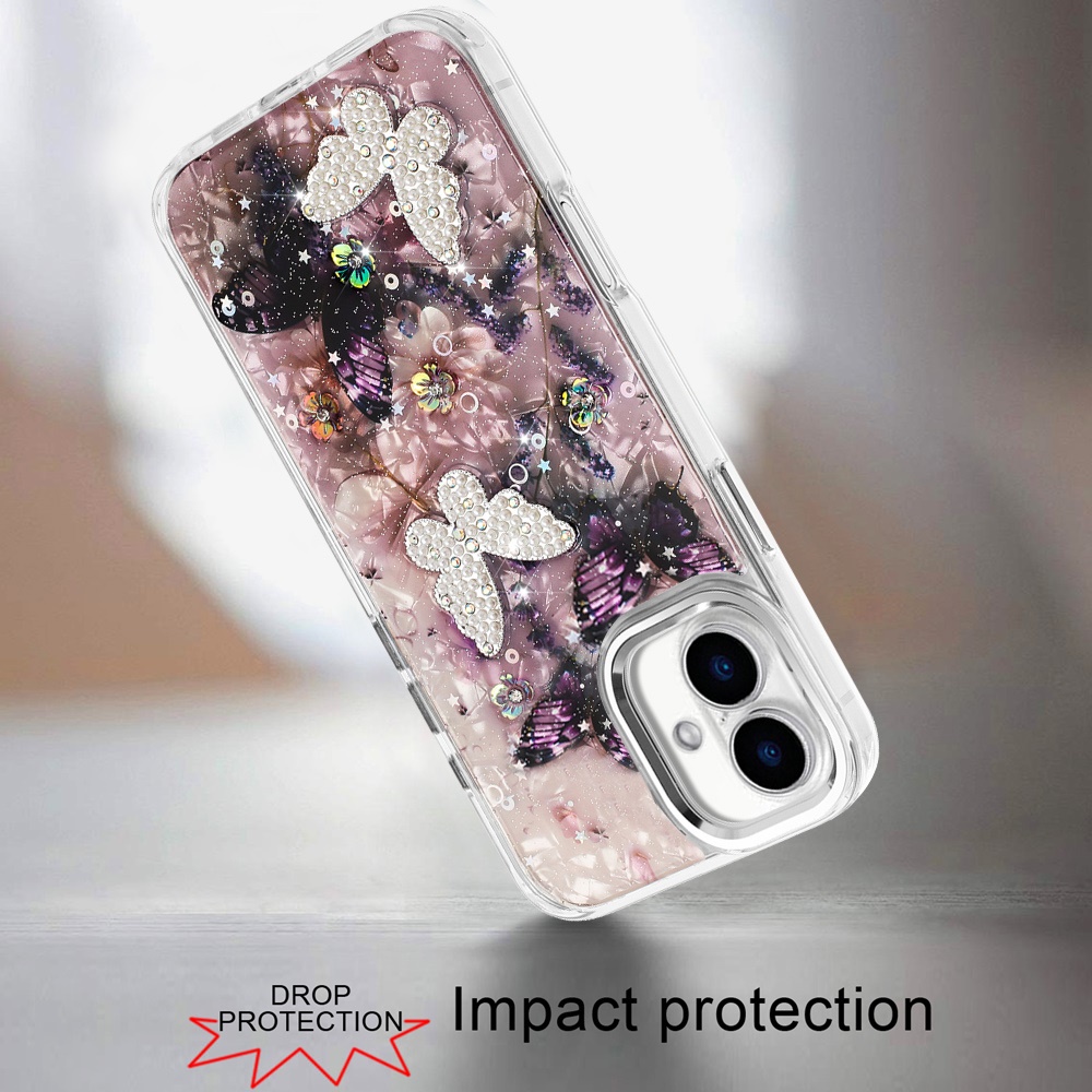 For iPhone 6 6." Epoxy Glitter Butterfly Case with HQ Metal Buttons - Bild 24 von 24