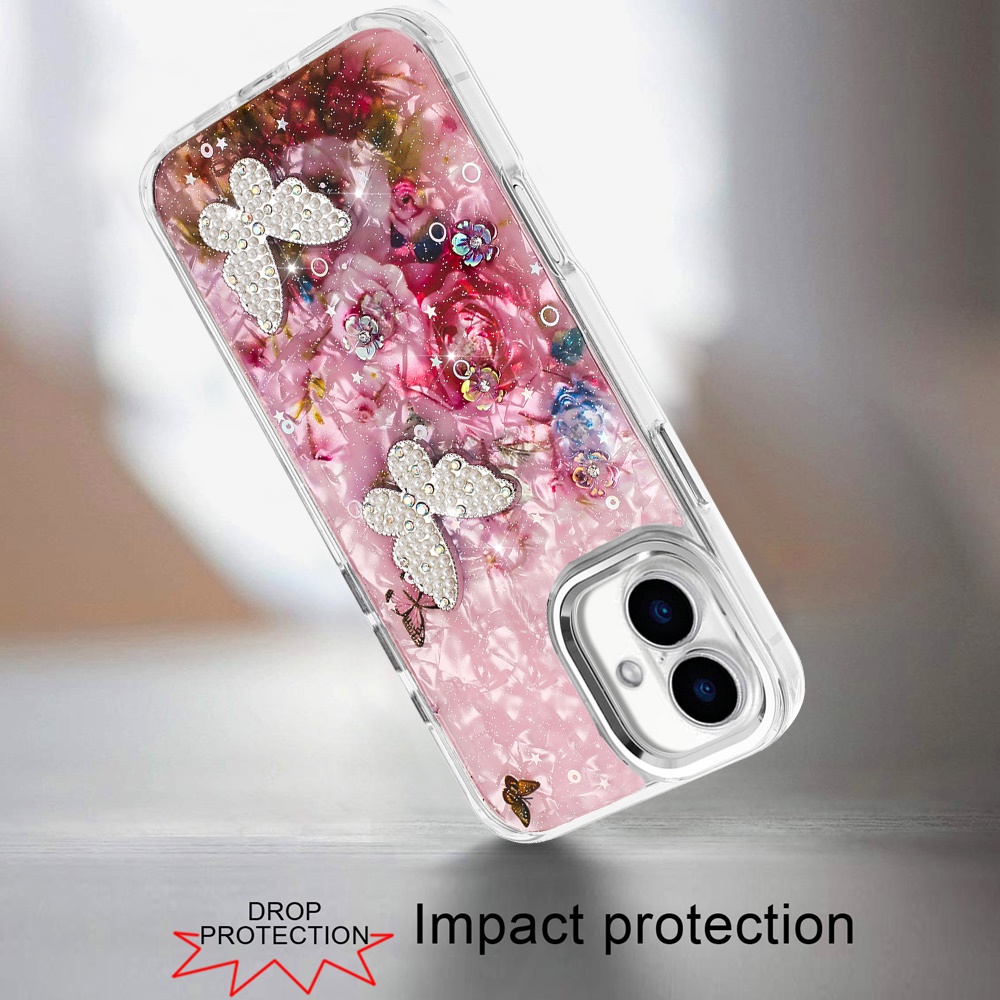 For iPhone 6 6." Epoxy Glitter Butterfly Case with HQ Metal Buttons - Bild 13 von 24