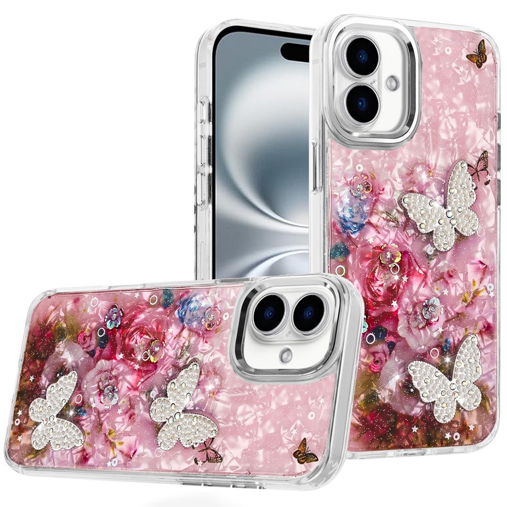 For iPhone 6 6." Epoxy Glitter Butterfly Case with HQ Metal Buttons - Bild 15 von 24
