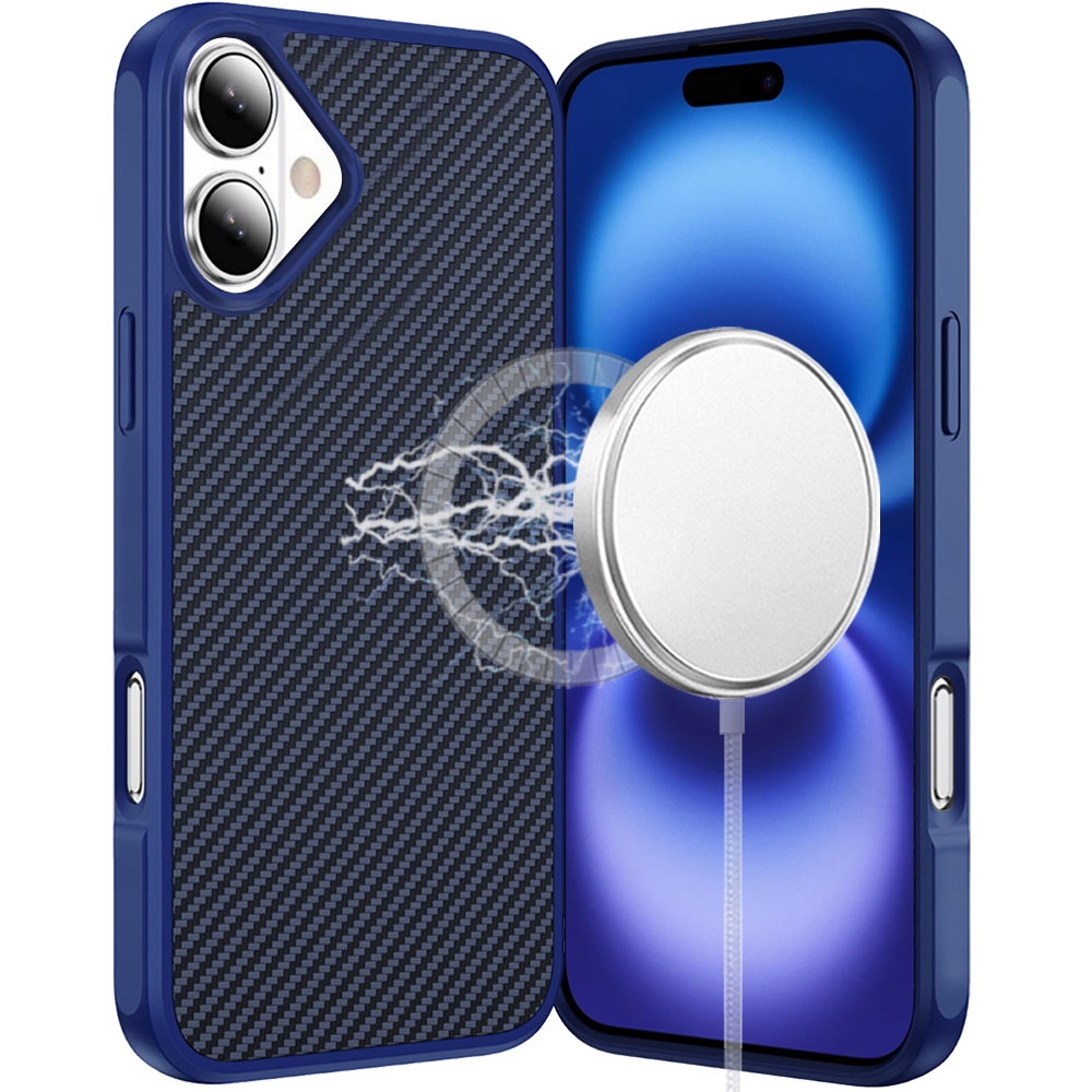 For iPhone 17 Carbon Fiber Magnetic Ring Case - , 2.0mm Thick - Bild 12 von 12