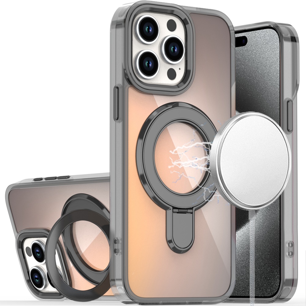 Für iP15 Pro Max Chrom HQ Rotations Magnetring Hybrid - - Bild 7 von 20