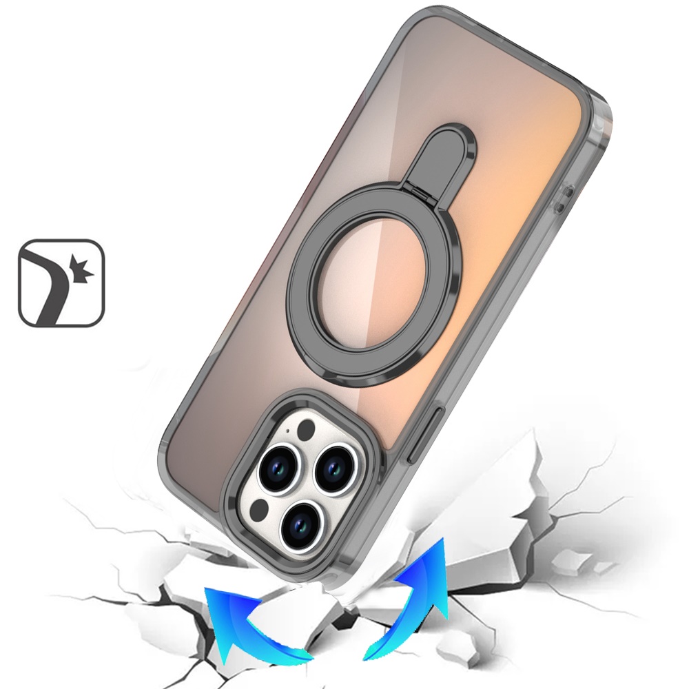 Für iP15 Pro Max Chrom HQ Rotations Magnetring Hybrid - - Bild 8 von 20