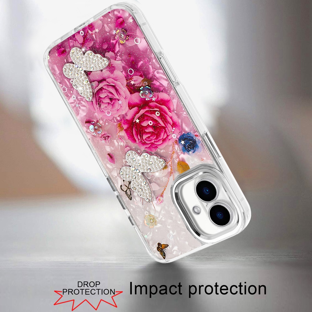 For iPhone 6 6." Epoxy Glitter Butterfly Case with HQ Metal Buttons - Bild 5 von 24