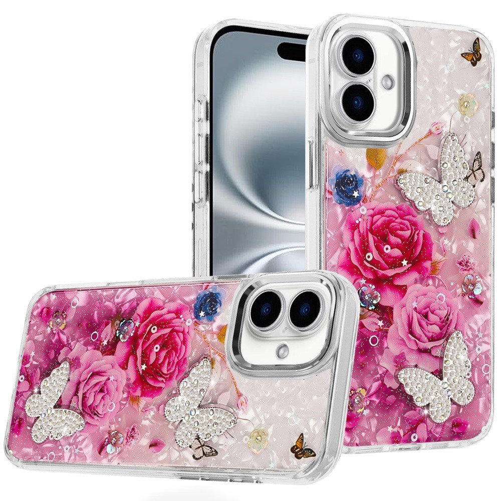 For iPhone 6 6." Epoxy Glitter Butterfly Case with HQ Metal Buttons - Bild 6 von 24