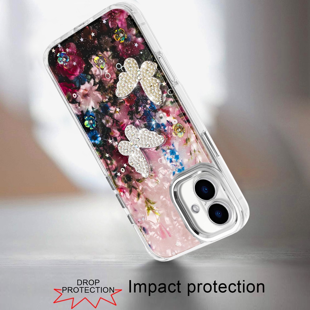For iPhone 6 6." Epoxy Glitter Butterfly Case with HQ Metal Buttons - Bild 11 von 24