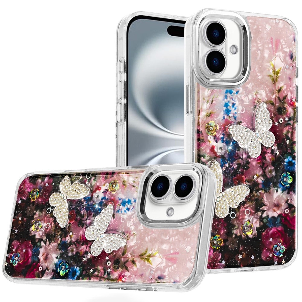 For iPhone 6 6." Epoxy Glitter Butterfly Case with HQ Metal Buttons - Bild 12 von 24